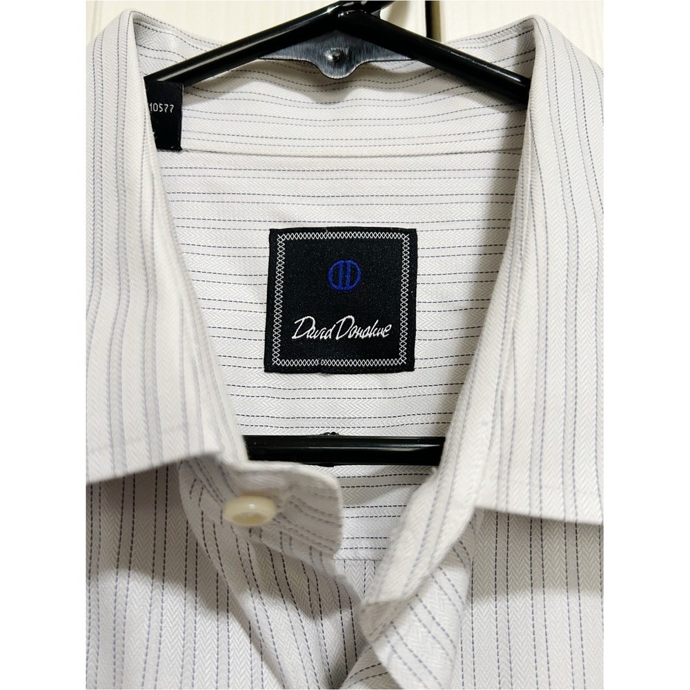 David Donahue Dress Shirt 17 100% Cotton Preppy Formal Business Casual - Picture 1 of 6